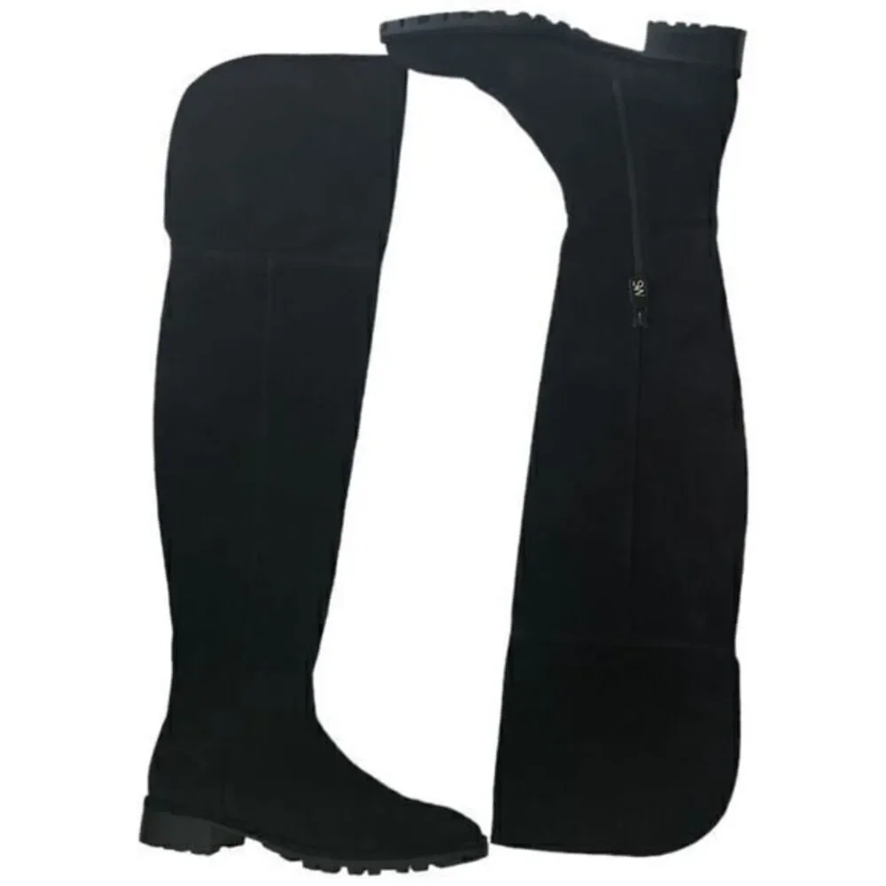 Stuart Weitzman NWOB Amber Suede Over The Knee‎ Boots Size 8.5  Black